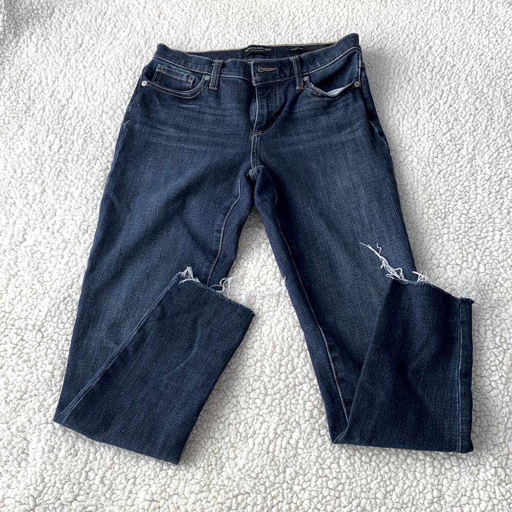 BANANA REPUBLIC | mid-rise skinny premium denim dark blue jeans - Picture 1 of 6